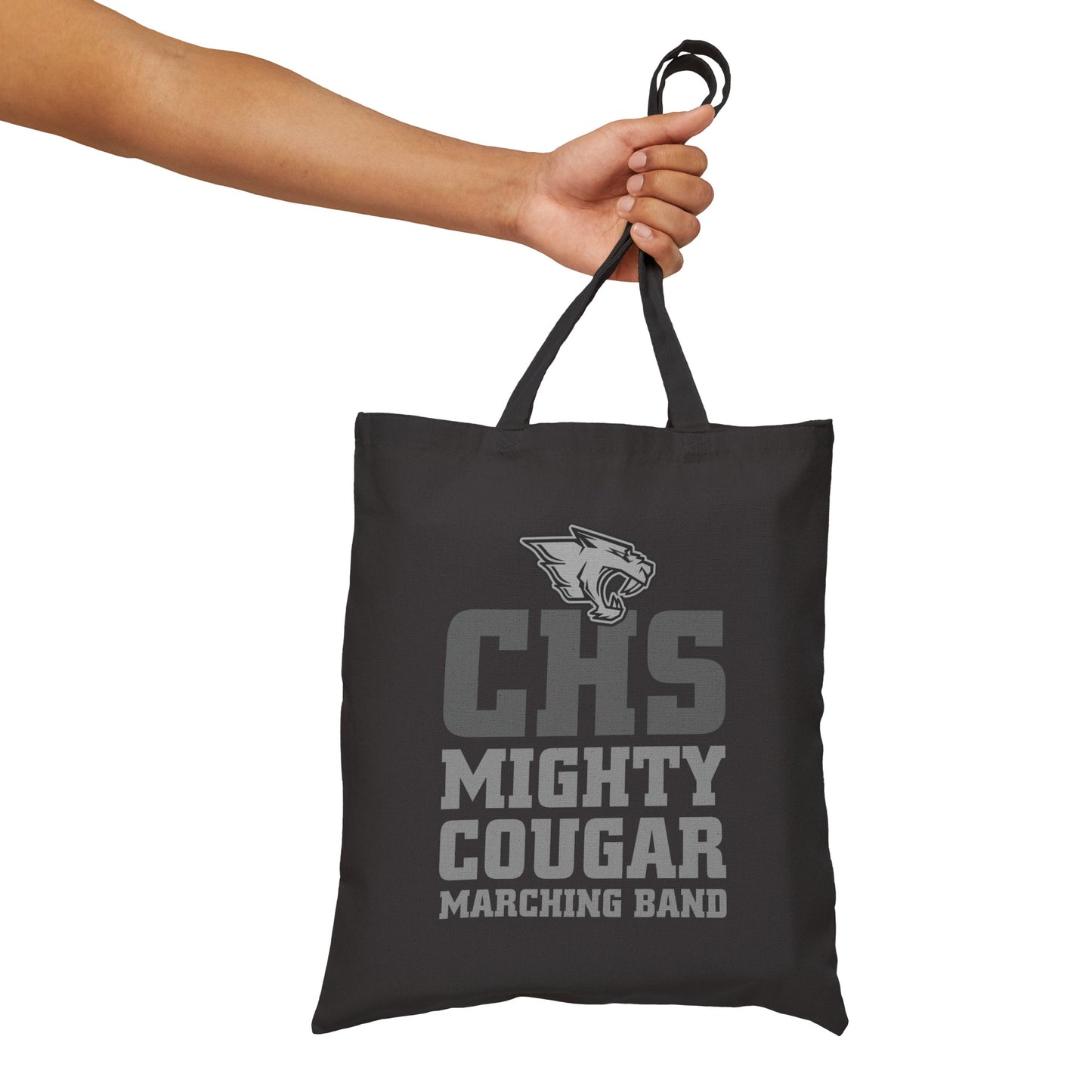 Mighty Cougar Marching Band - Cotton Canvas Tote Bag (Natural or Black)